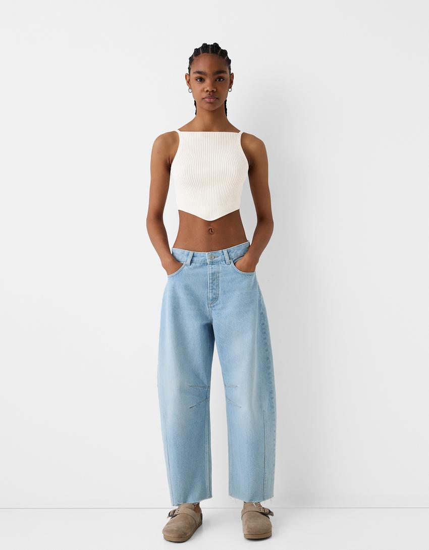 Strappy rustic top-Cream-3