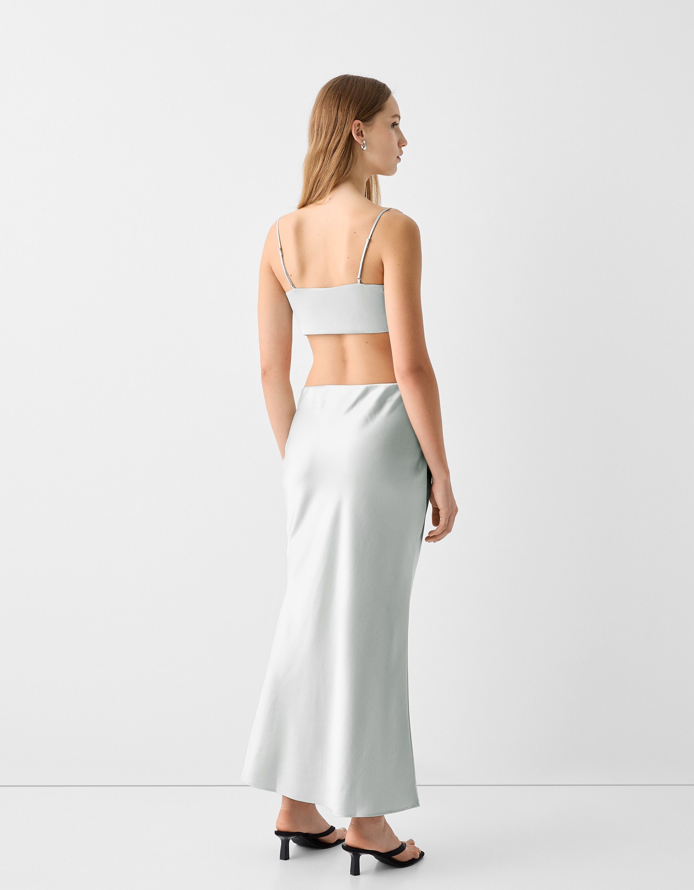 Satin strappy top store