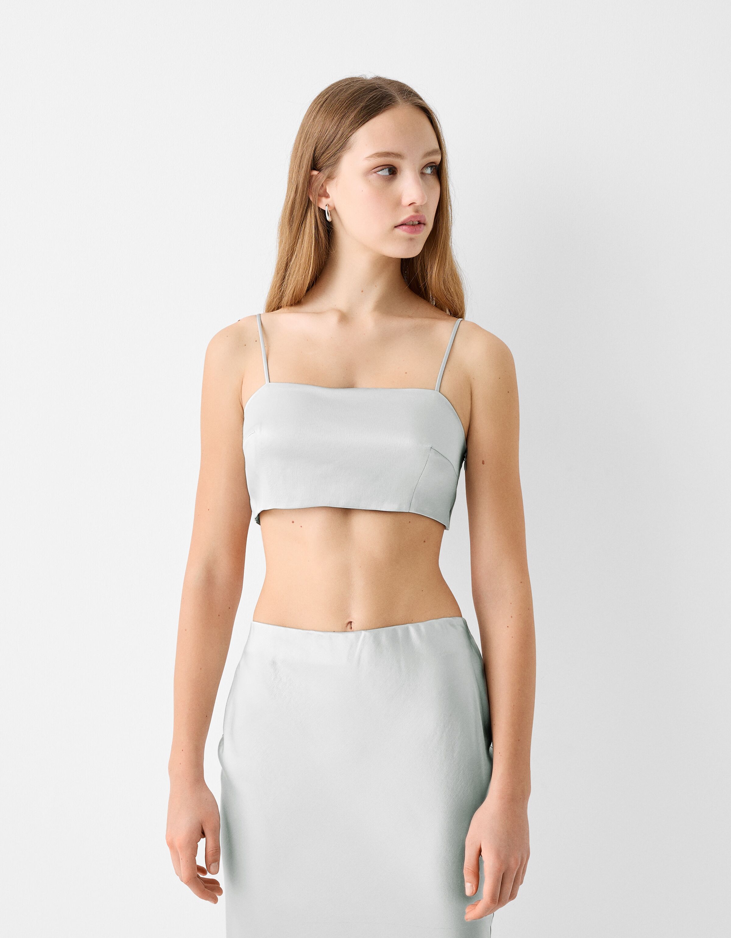 White satin strappy top on sale