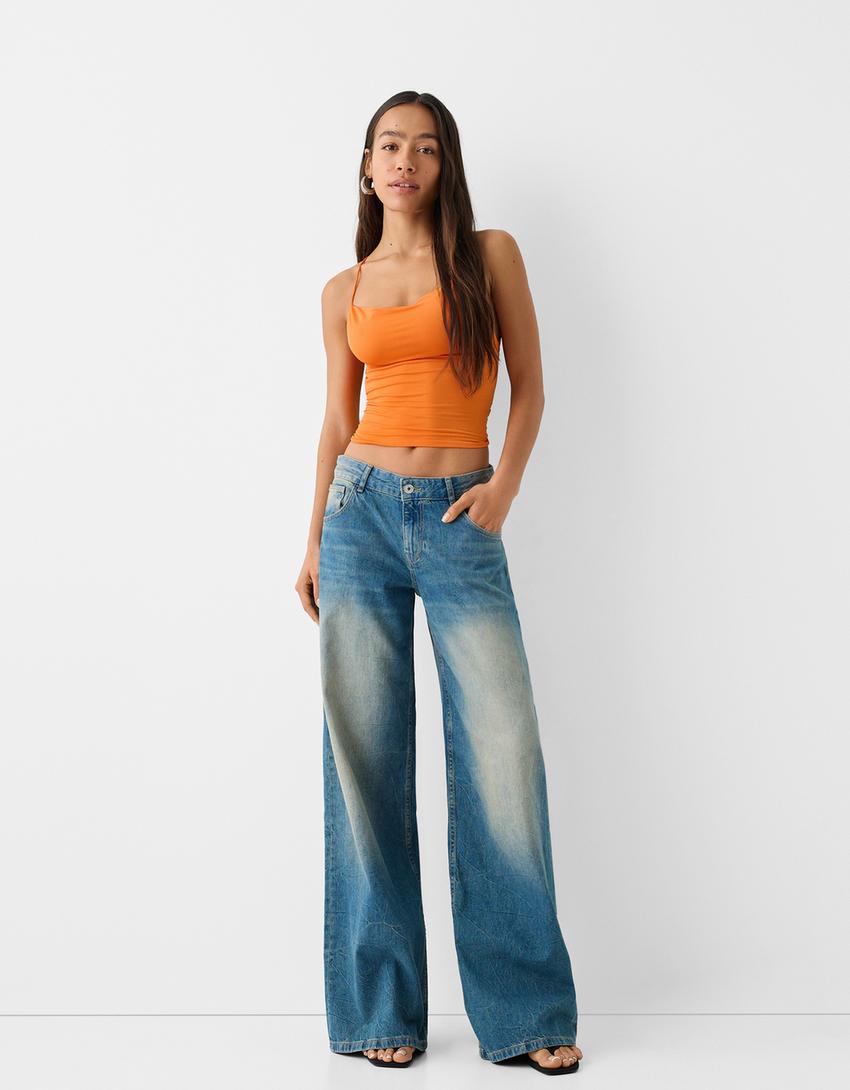 توب ملتف متقاطع في الخلف-برتقالي-3