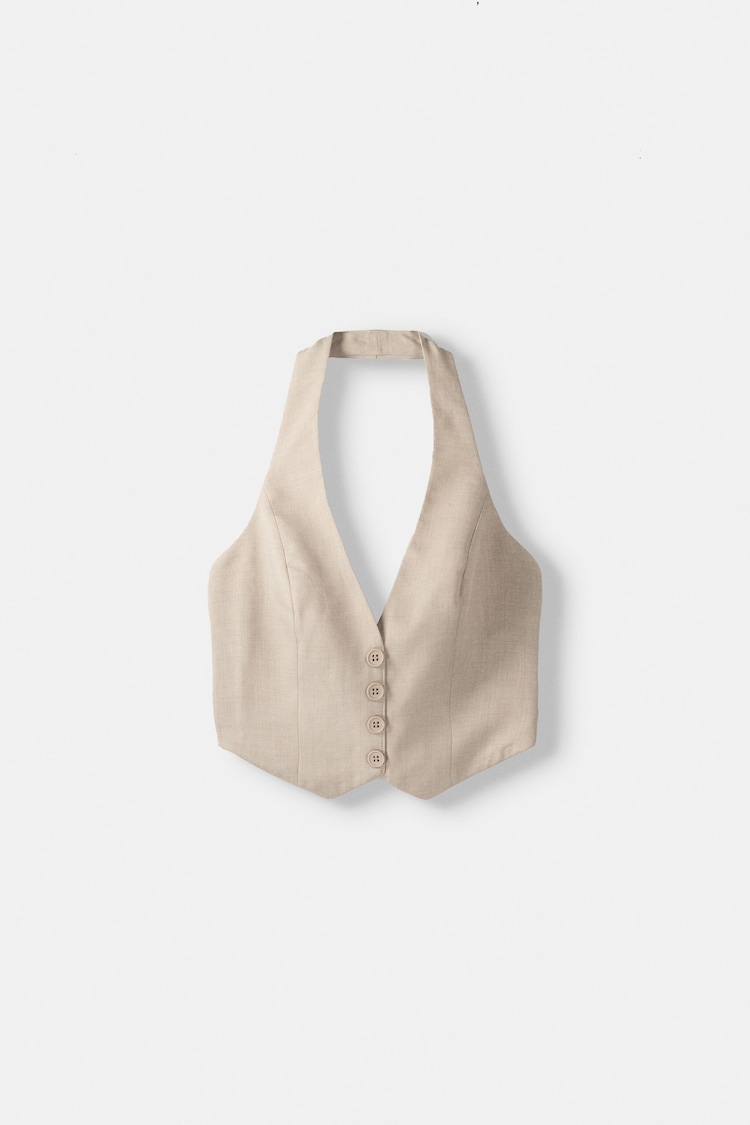 Tailored fitted halter waistcoat