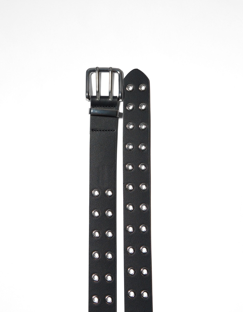 Ceinture similicuir œillets-Noir-3