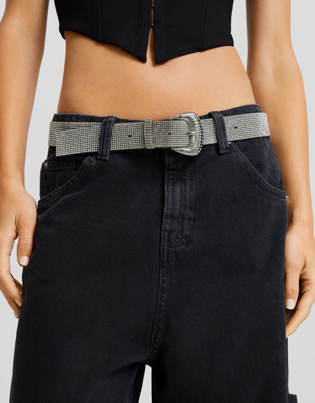 Ceinture boucle en strass Nouveaut s Femme Bershka