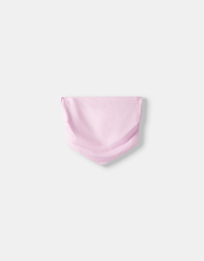Scarf top with linen-Pink-4