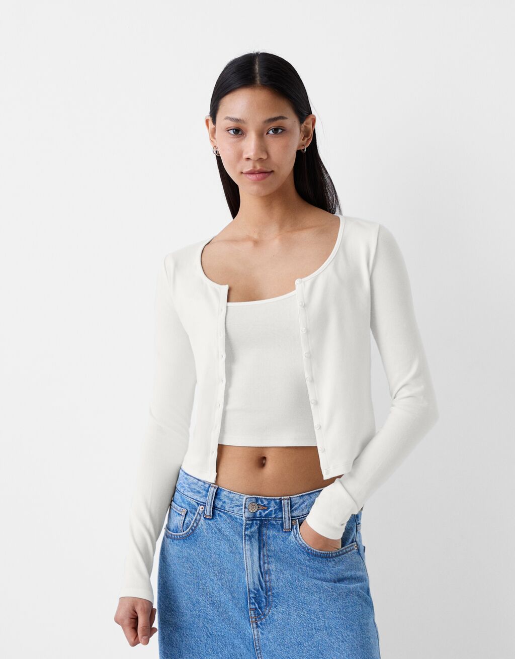 كارديغان بأكمام طويلة-أبيض-0