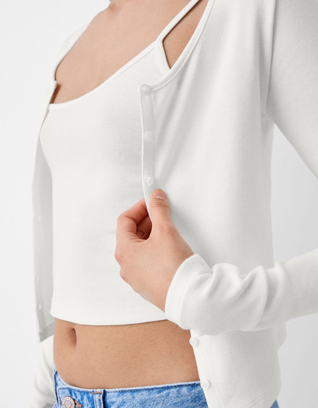 كارديغان بأكمام طويلة-أبيض-5