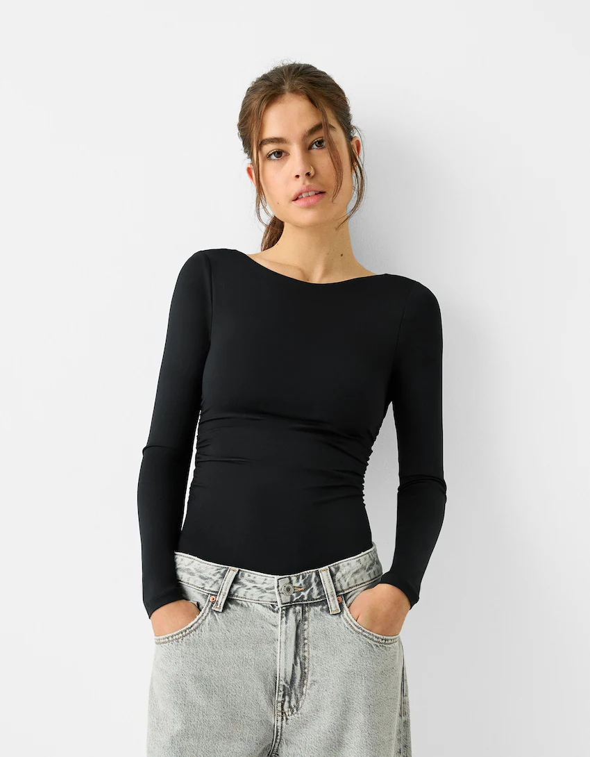 Women's Sustainable Long Sleeve Print Crewneck Bodysuit – Glossy