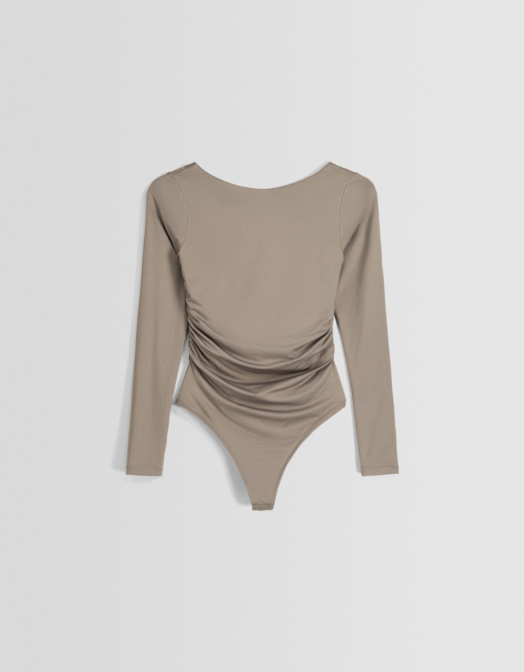 Long sleeve bodysuit with gathered side