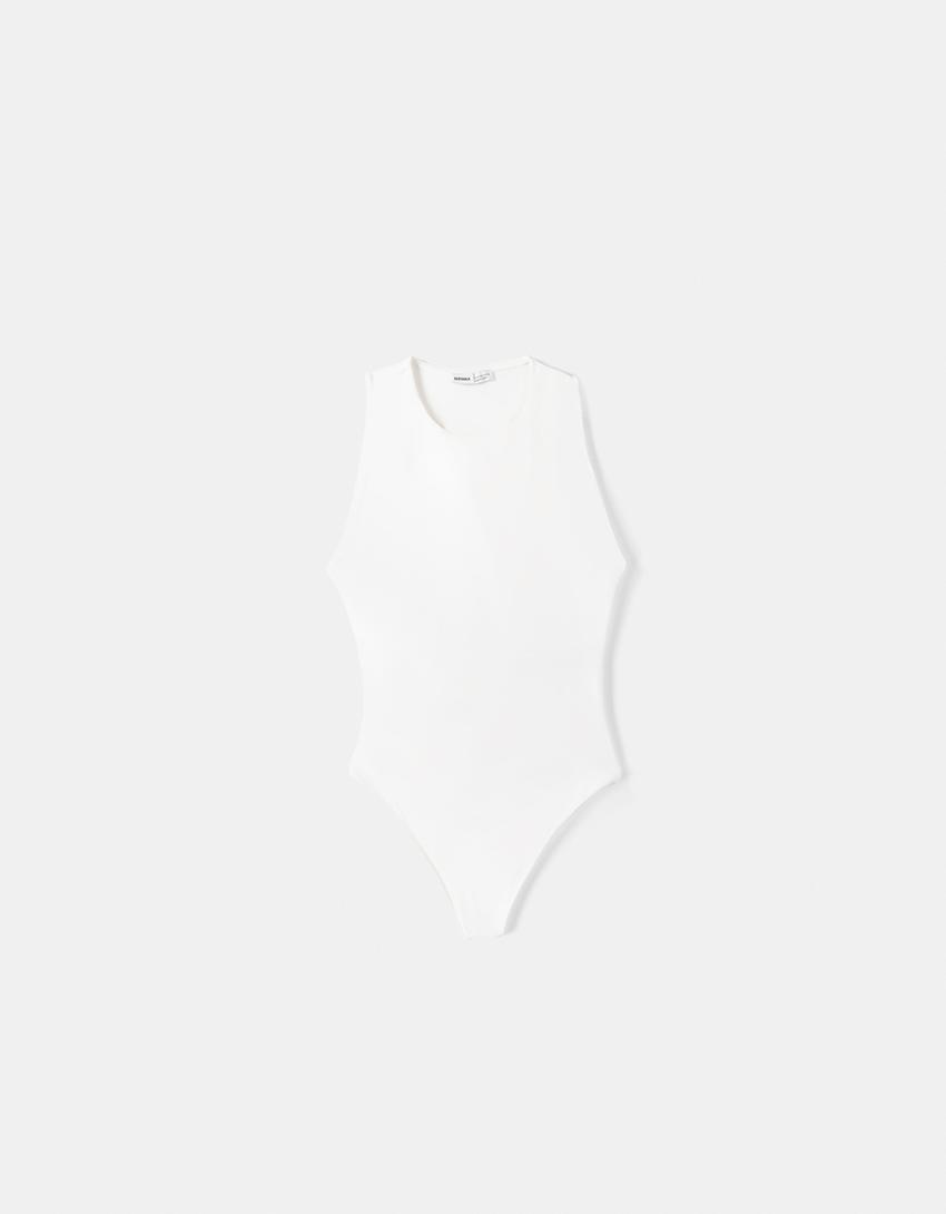 Sleeveless body-Off white-3