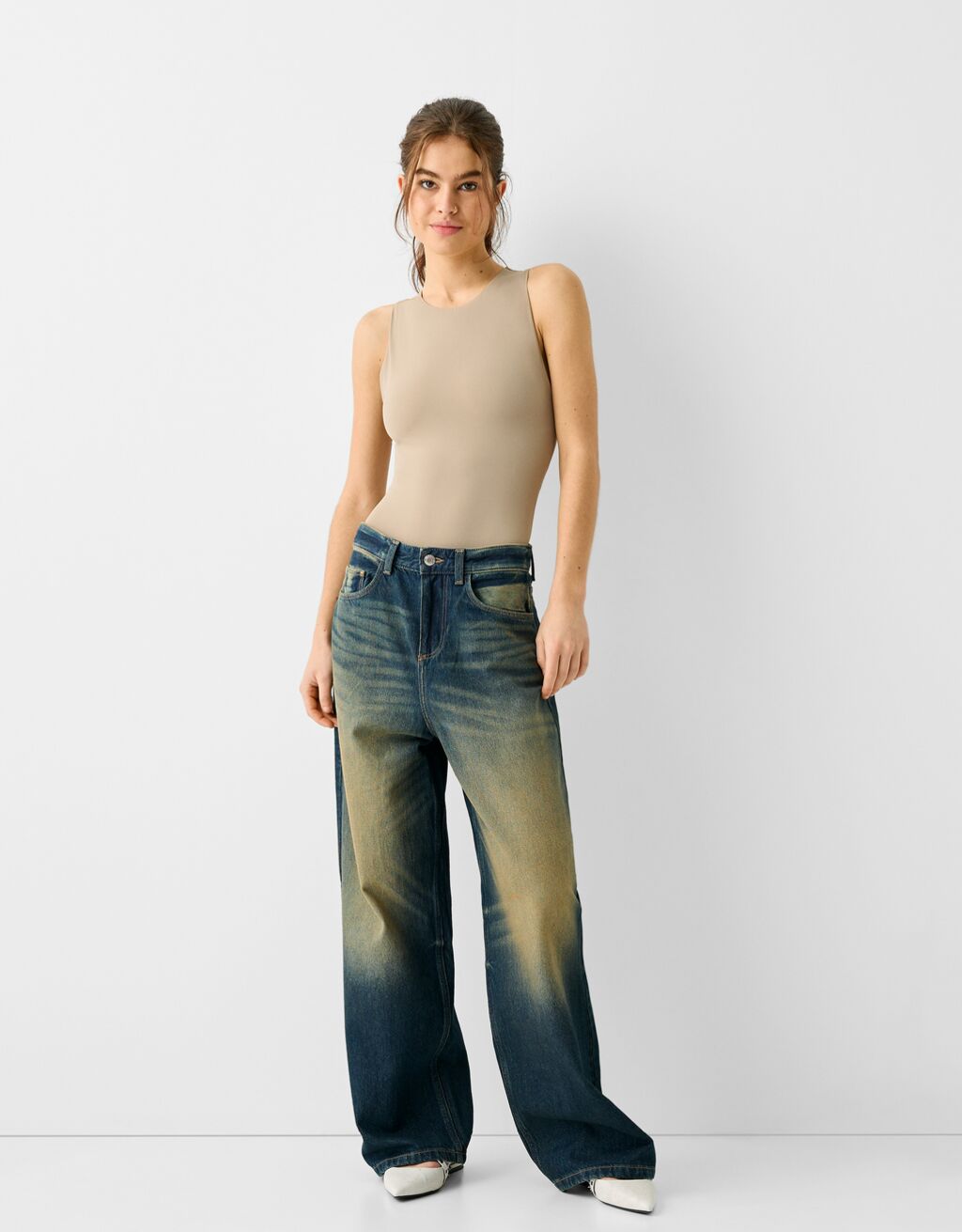 Sleeveless body-Camel-2