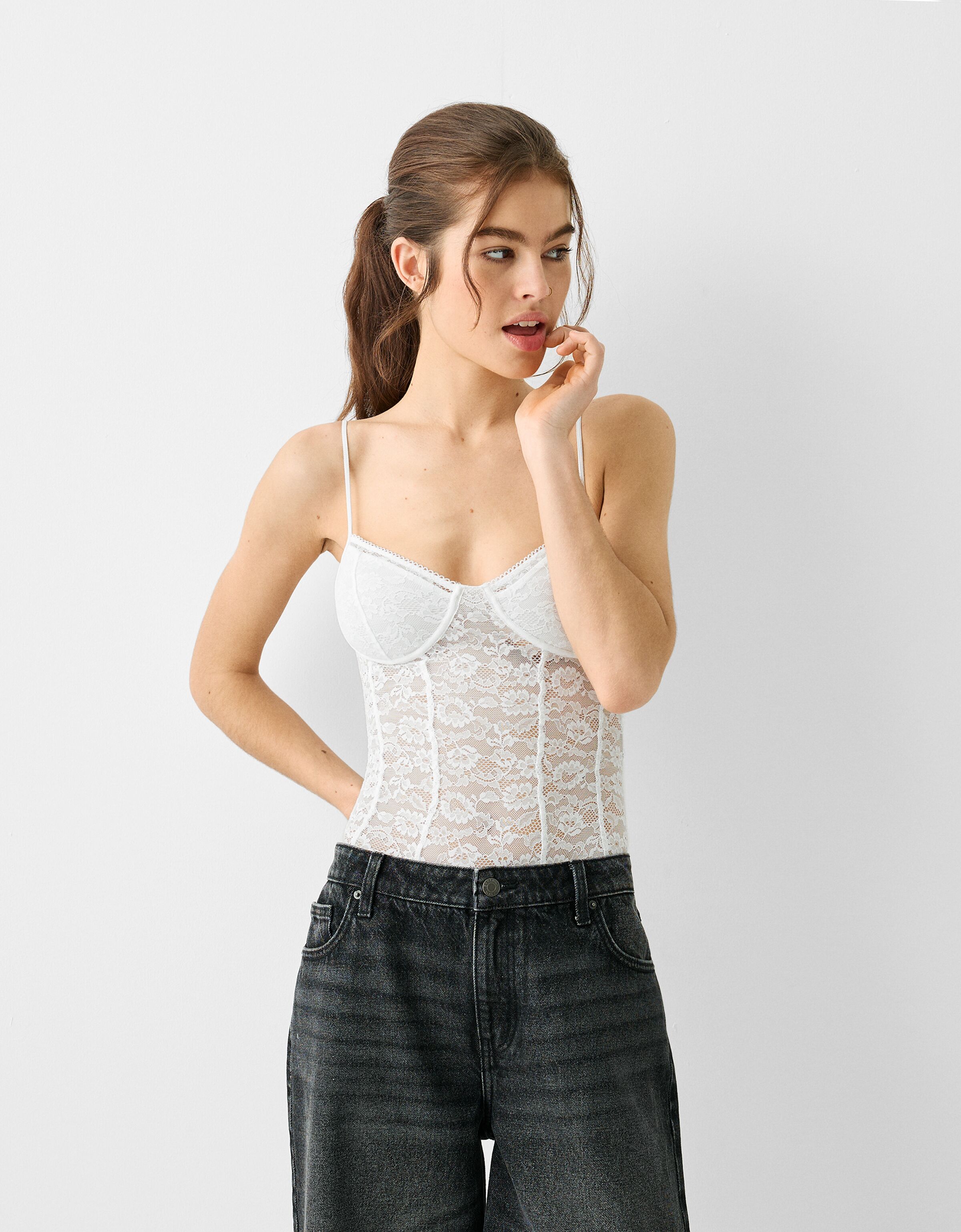 Body de top encaje bershka