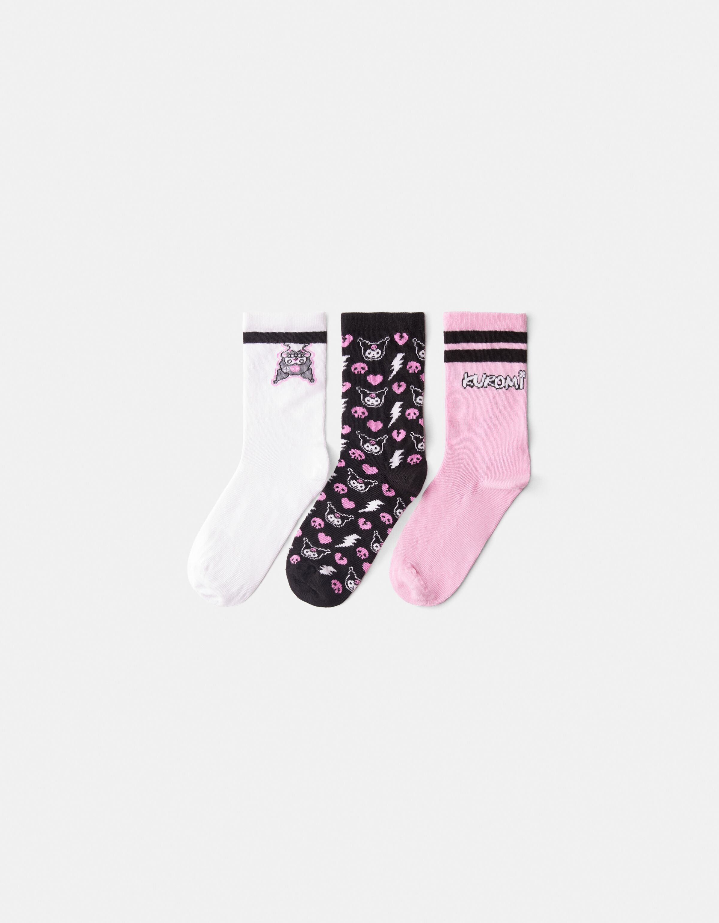 Pack 3 chaussettes Kuromi imprimees Chaussettes BSK Teen Bershka