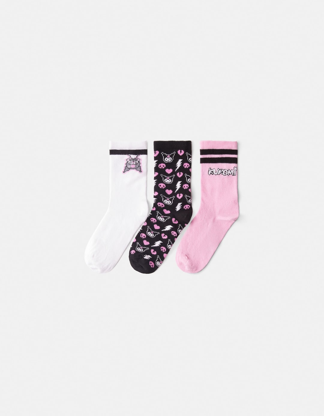 3-pack Kuromi print socks