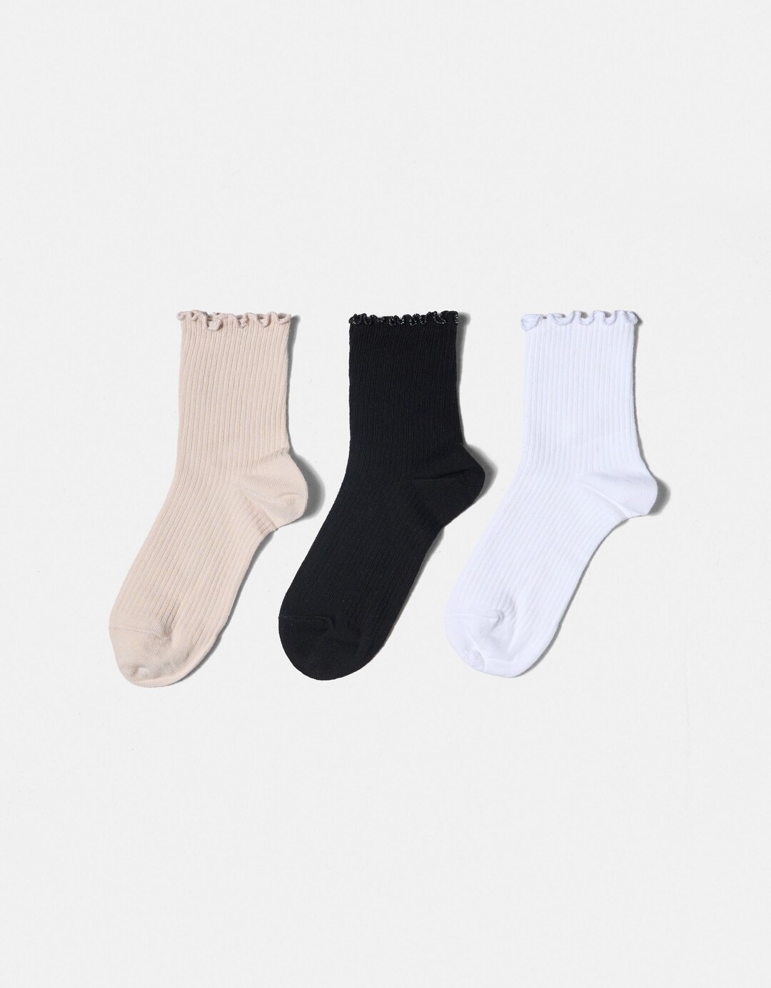 3-pack socks with shimmery detail