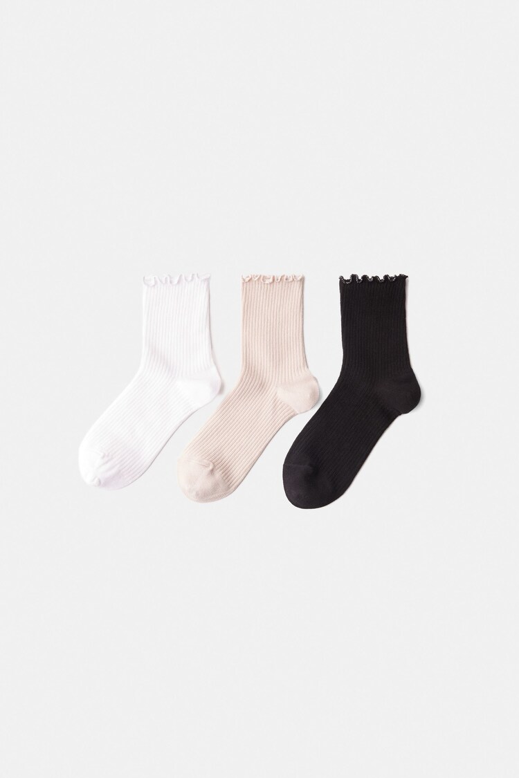 3-pack socks with shimmery detail