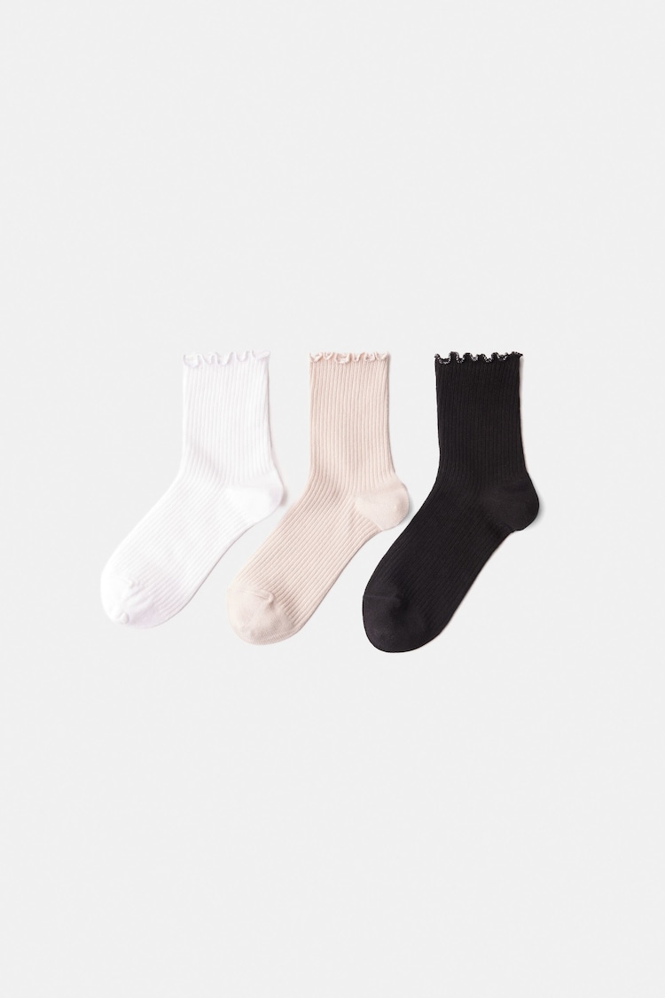 3-pack sokken met glanzend detail