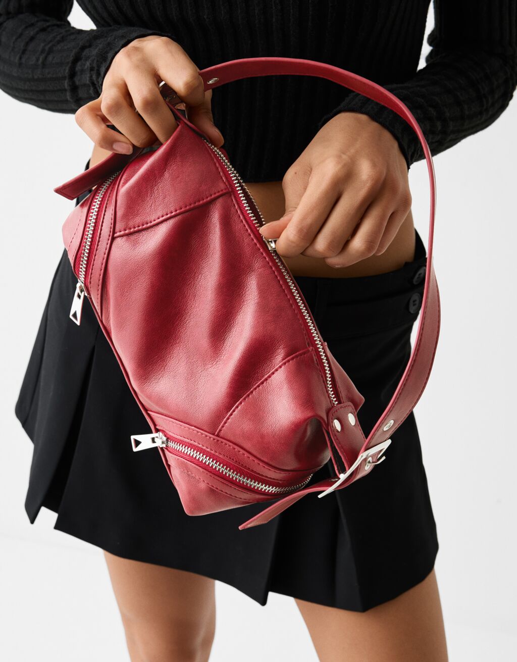 Shoulder bag with zips - Accessories - Women | Bershka