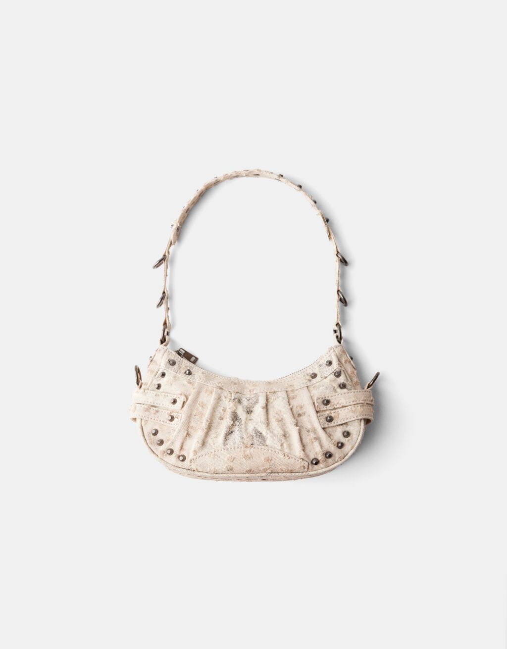 Studded shoulder bag-Beige-0