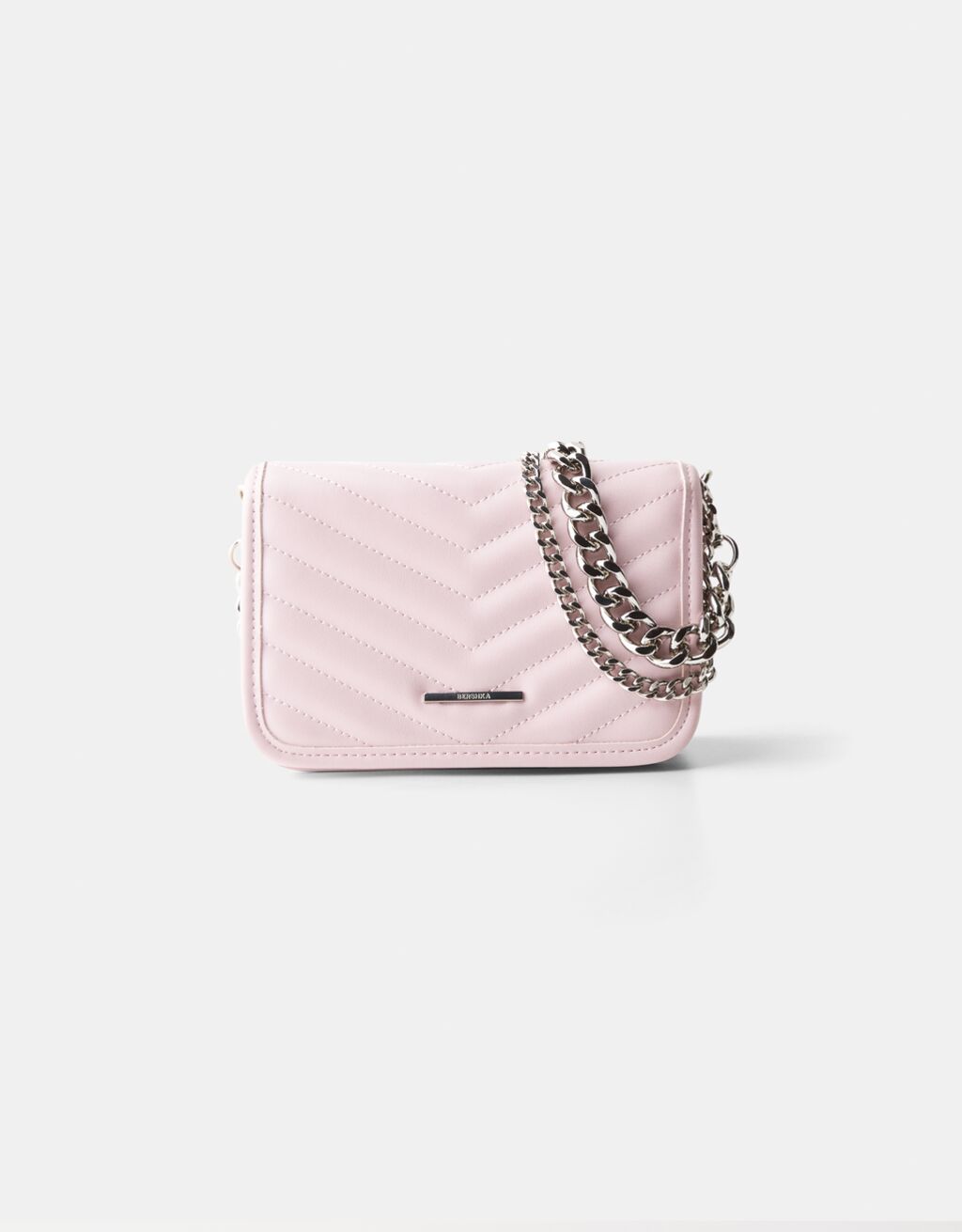 Quilted multi-way crossbody bag with chain-Pink-4