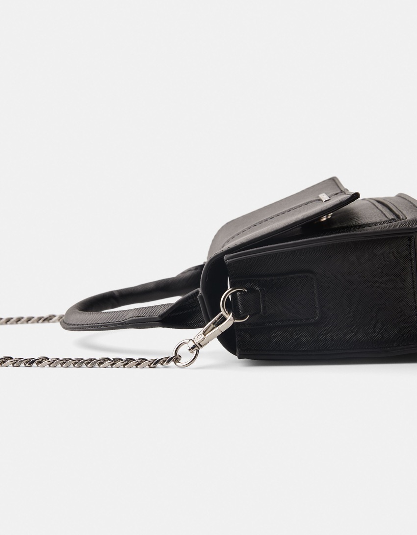 Sac bandoulière saffiano-Noir-1