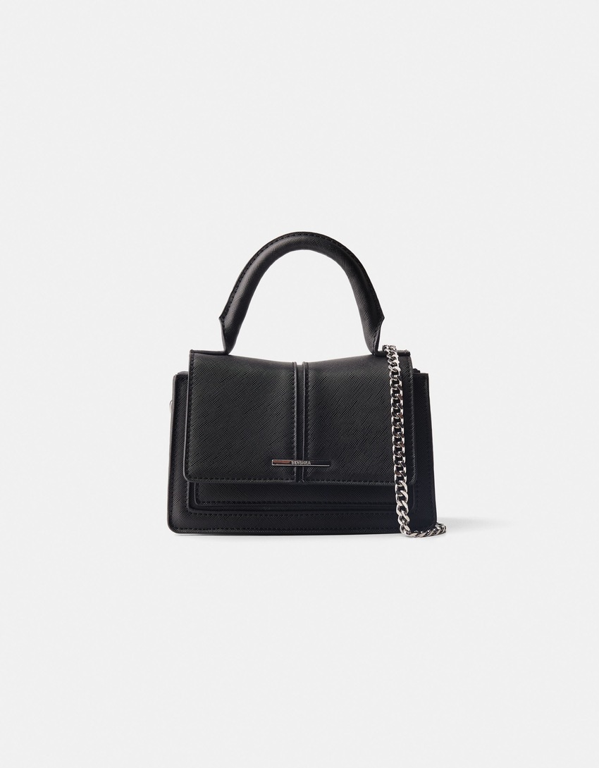Sac bandoulière saffiano-Noir-2