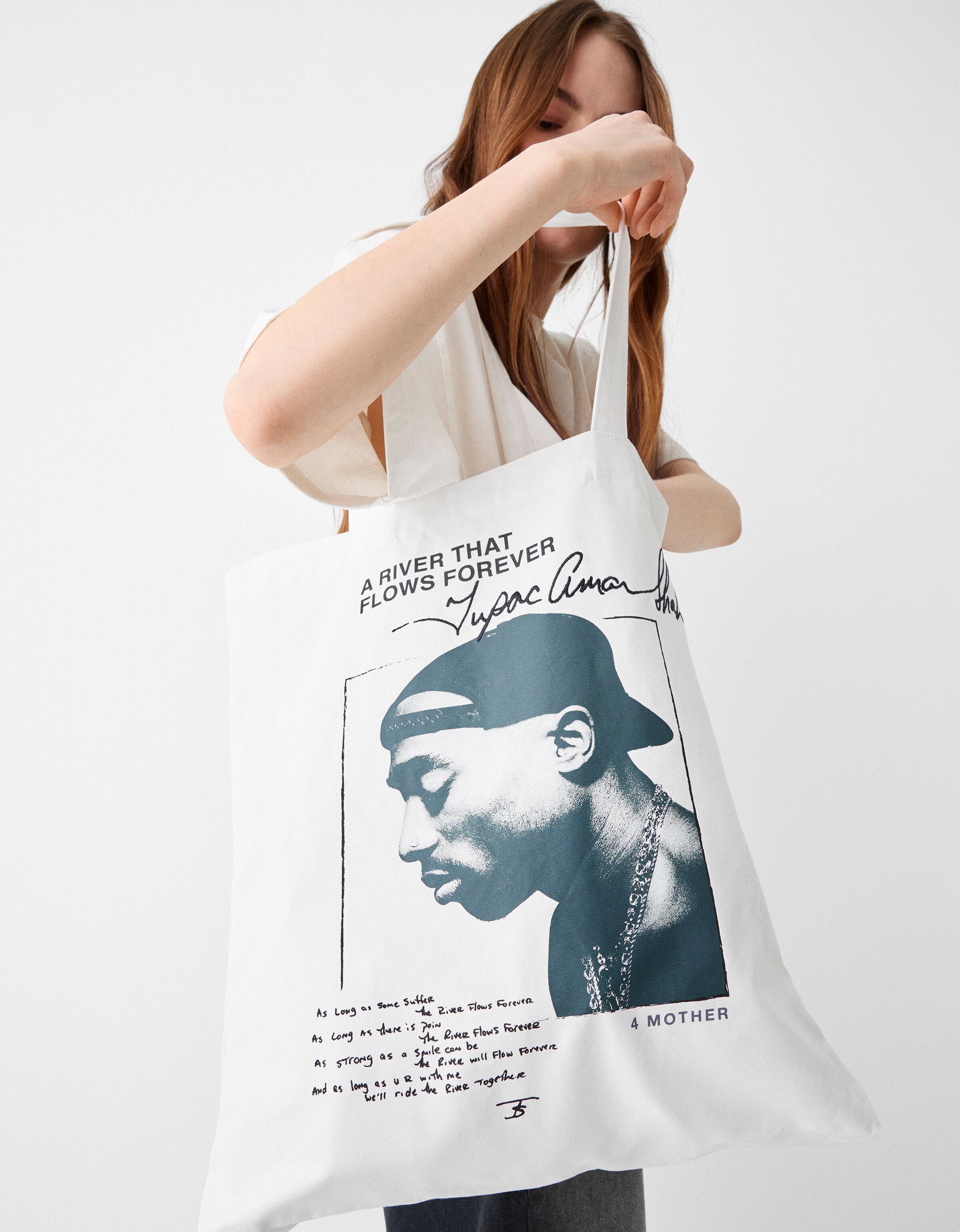 Tupac print shopper bag Women Bershka