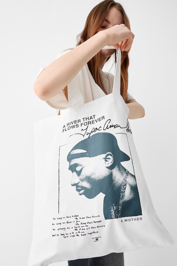 Shopper mit Tupac-Print