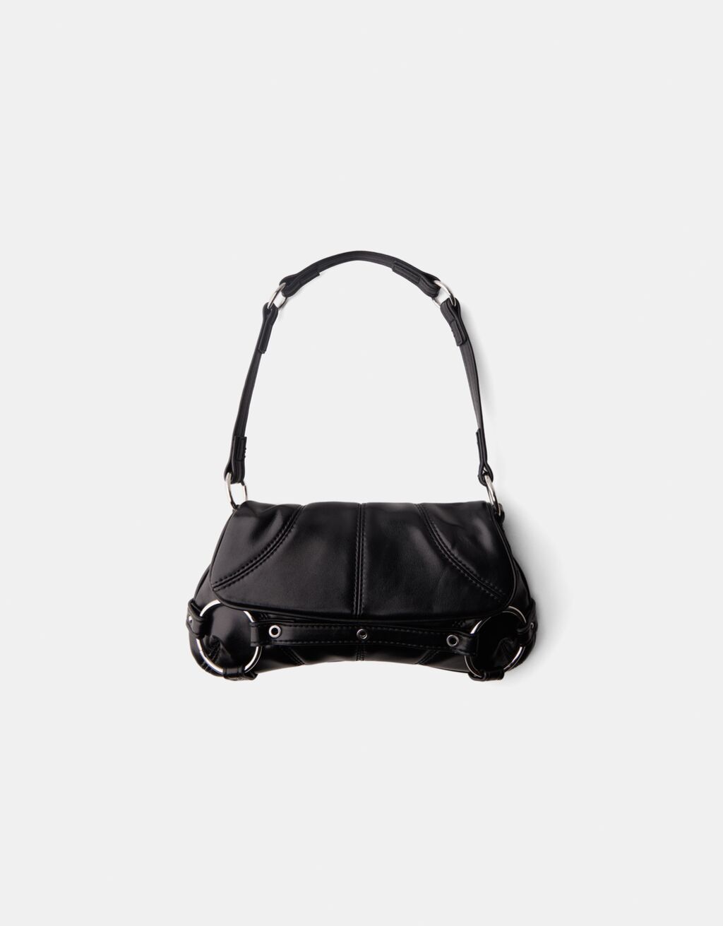 Double ring shoulder bag-Black-0