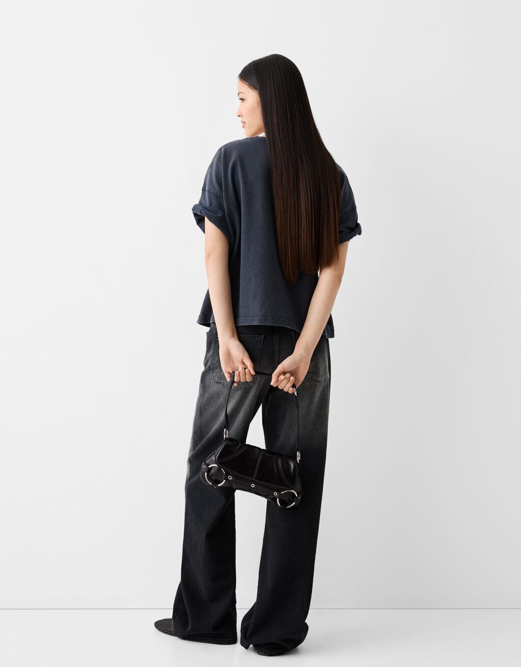 Double ring shoulder bag-Black-1