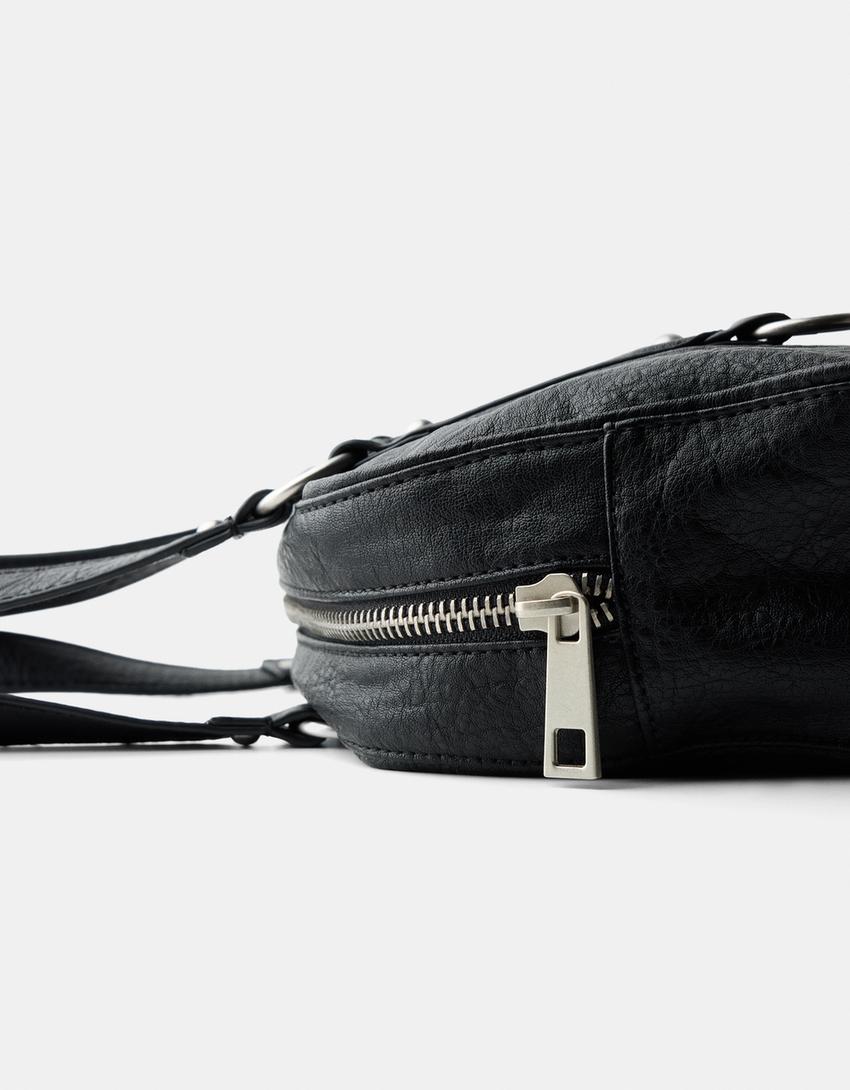 Faded-effect bowling bag-Black-1