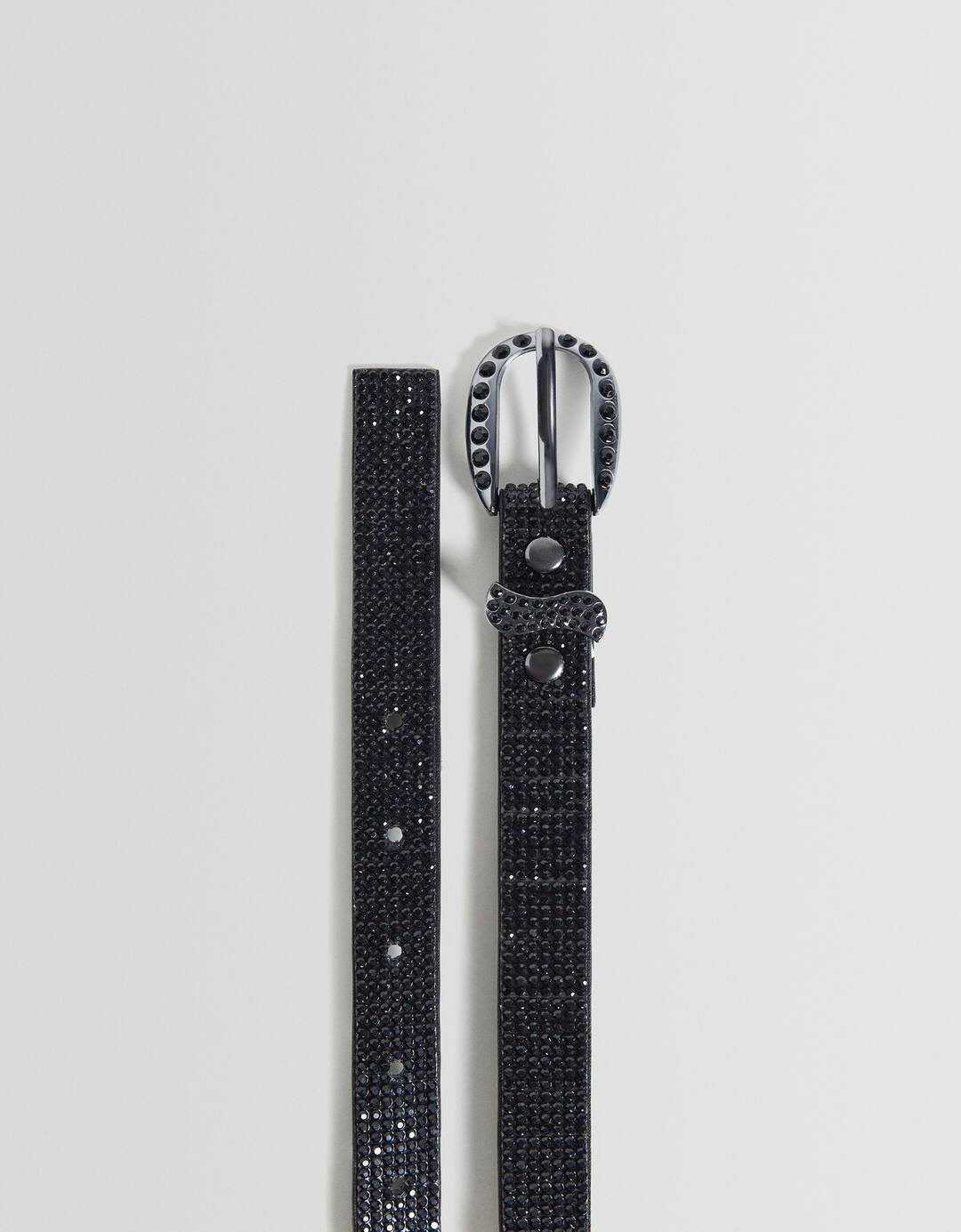 Cinturón fino strass