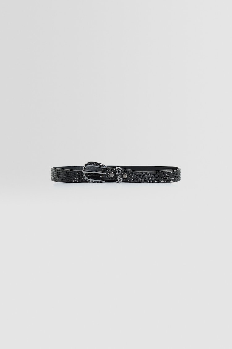 Thin belt with rhinestones