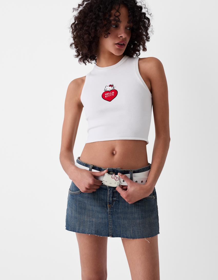 Ceinture Hello Kitty Mania strass-Blanc-1