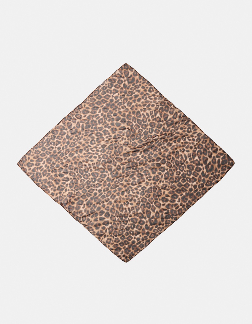 Foulard imprimé animal-Marron-4
