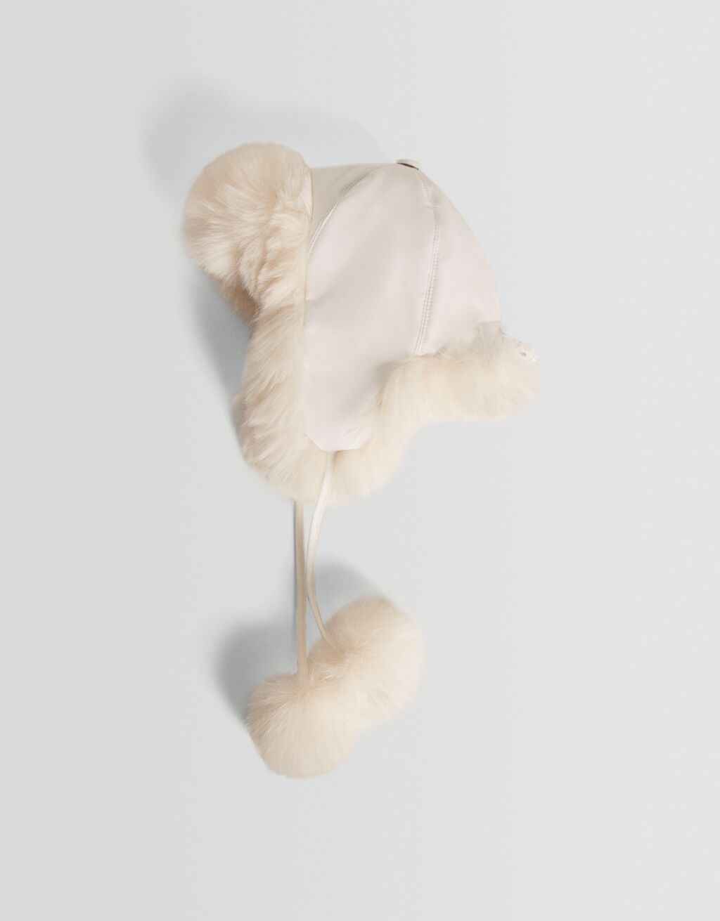 Gorro efeito de pelo pompons-Branco-4