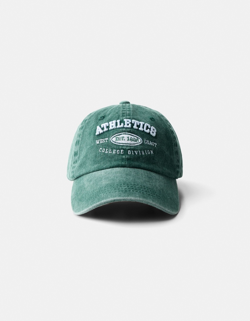 Casquette effet délavé broderie Bershka
