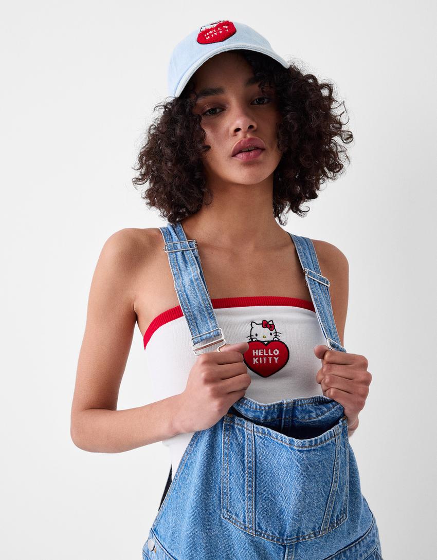 Casquette denim Hello Kitty Mania-Bleu-1