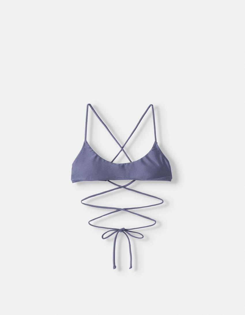 توب بكيني رياضي لامع-رمادي-4