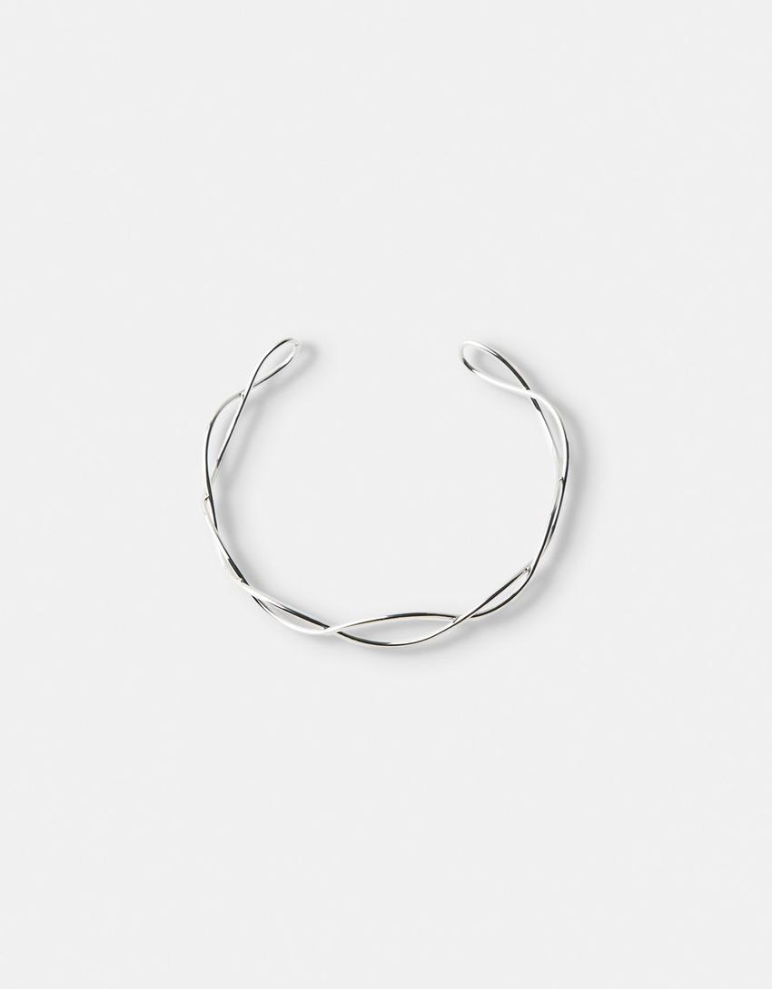 Wavy choker necklace-Silver-0