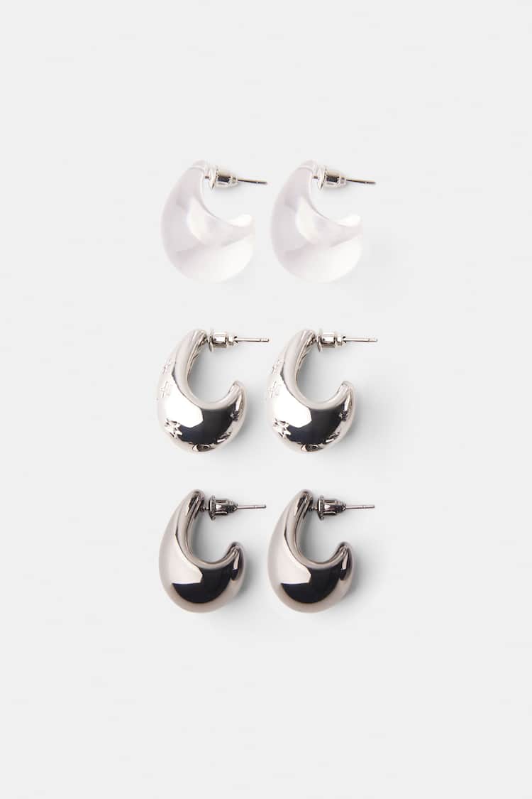 Set of 3 pairs of teardrop earrings
