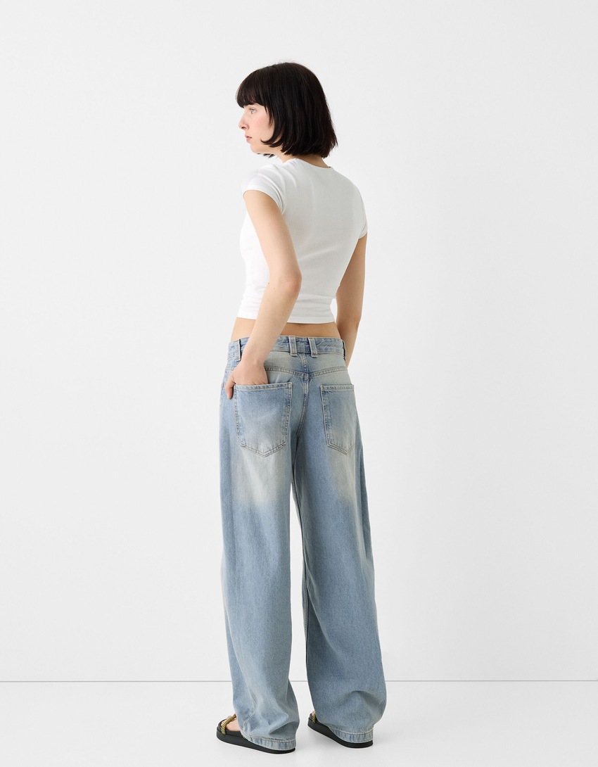 Jean baggy barrel-Bleu lavé-2