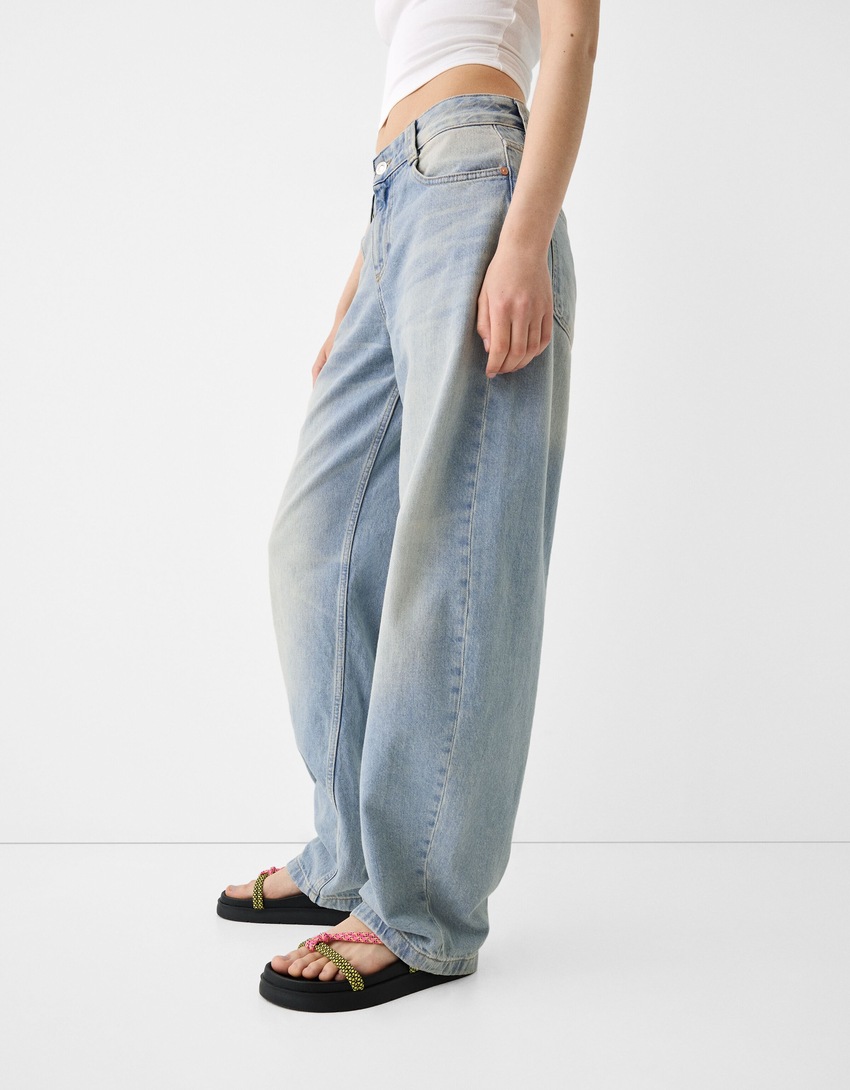 Jean baggy barrel-Bleu lavé-3