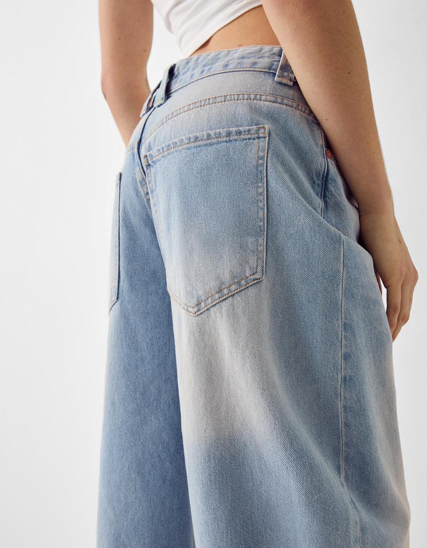 Jeans baggy balloon-Azzurro Lavato-6
