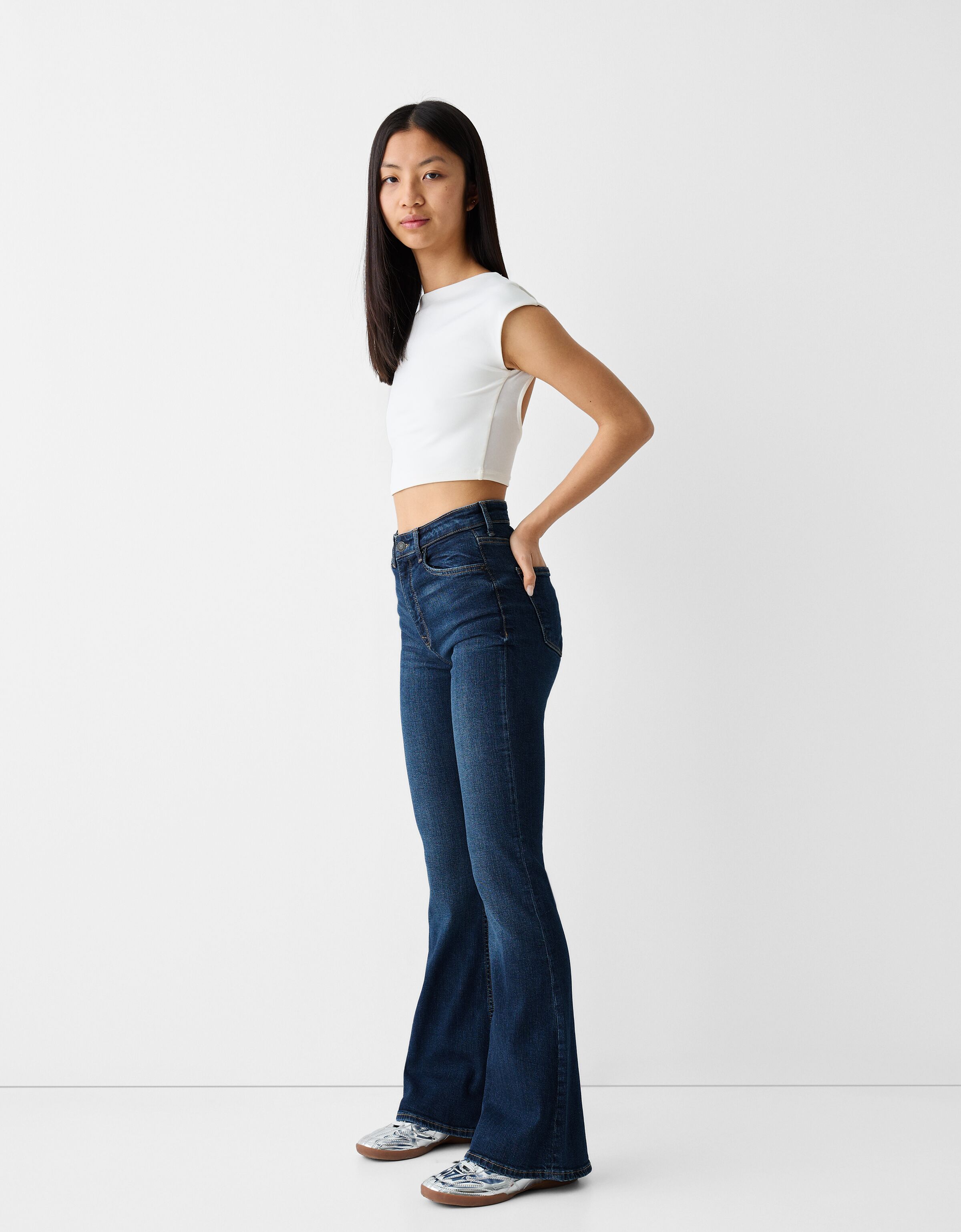 Bershka flared clearance jeans