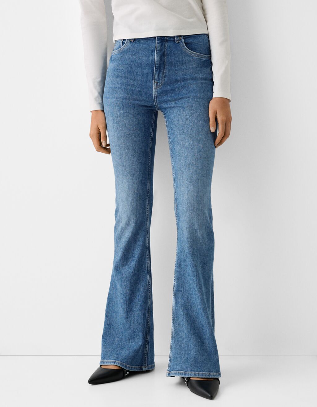 Jeans flare-Azul lavado-0