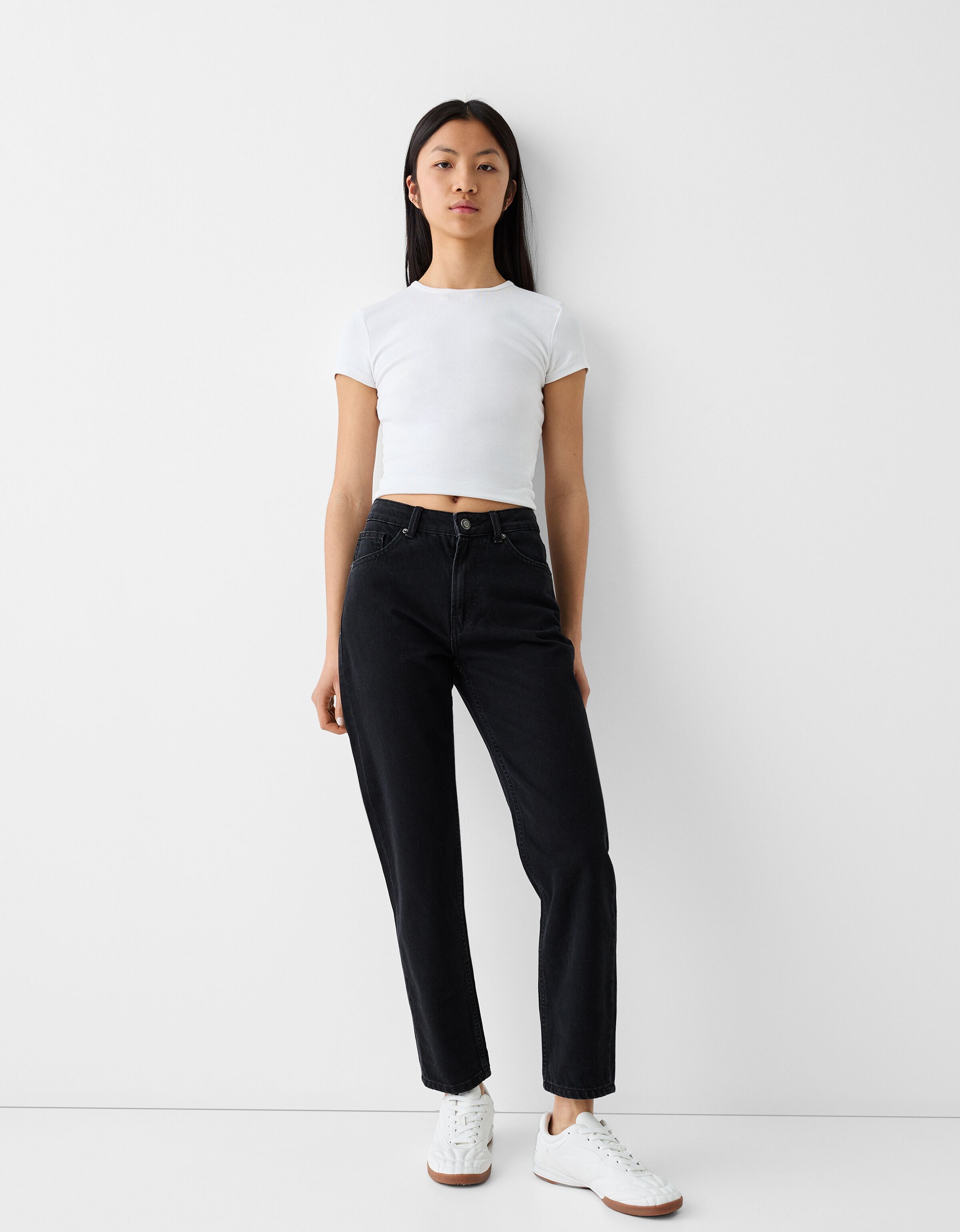 Bershka jean mom taille haute on sale