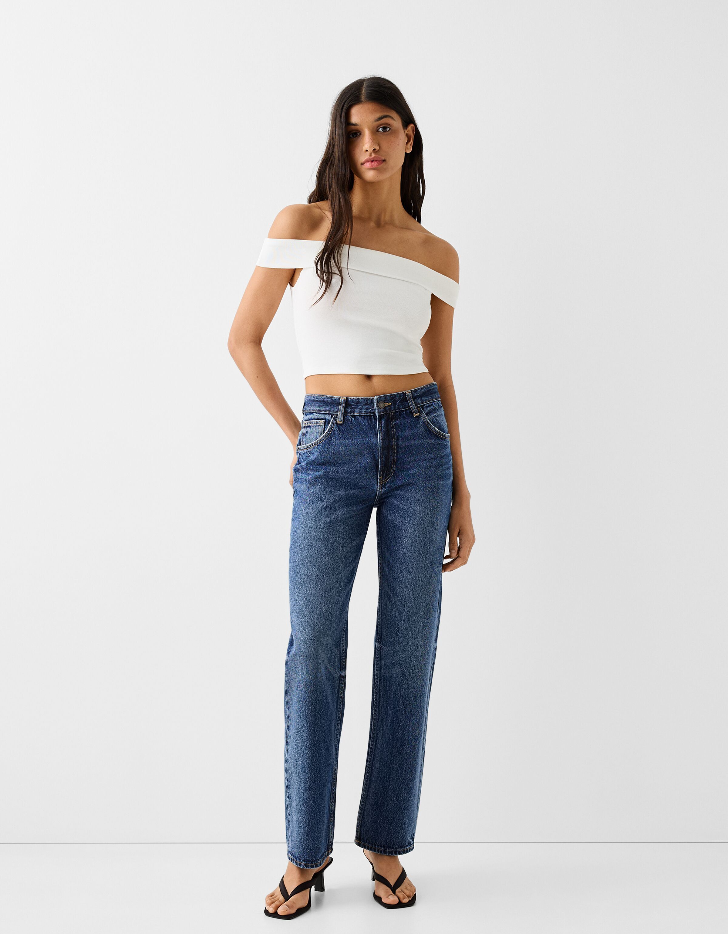 Bershka clearance straight cropped