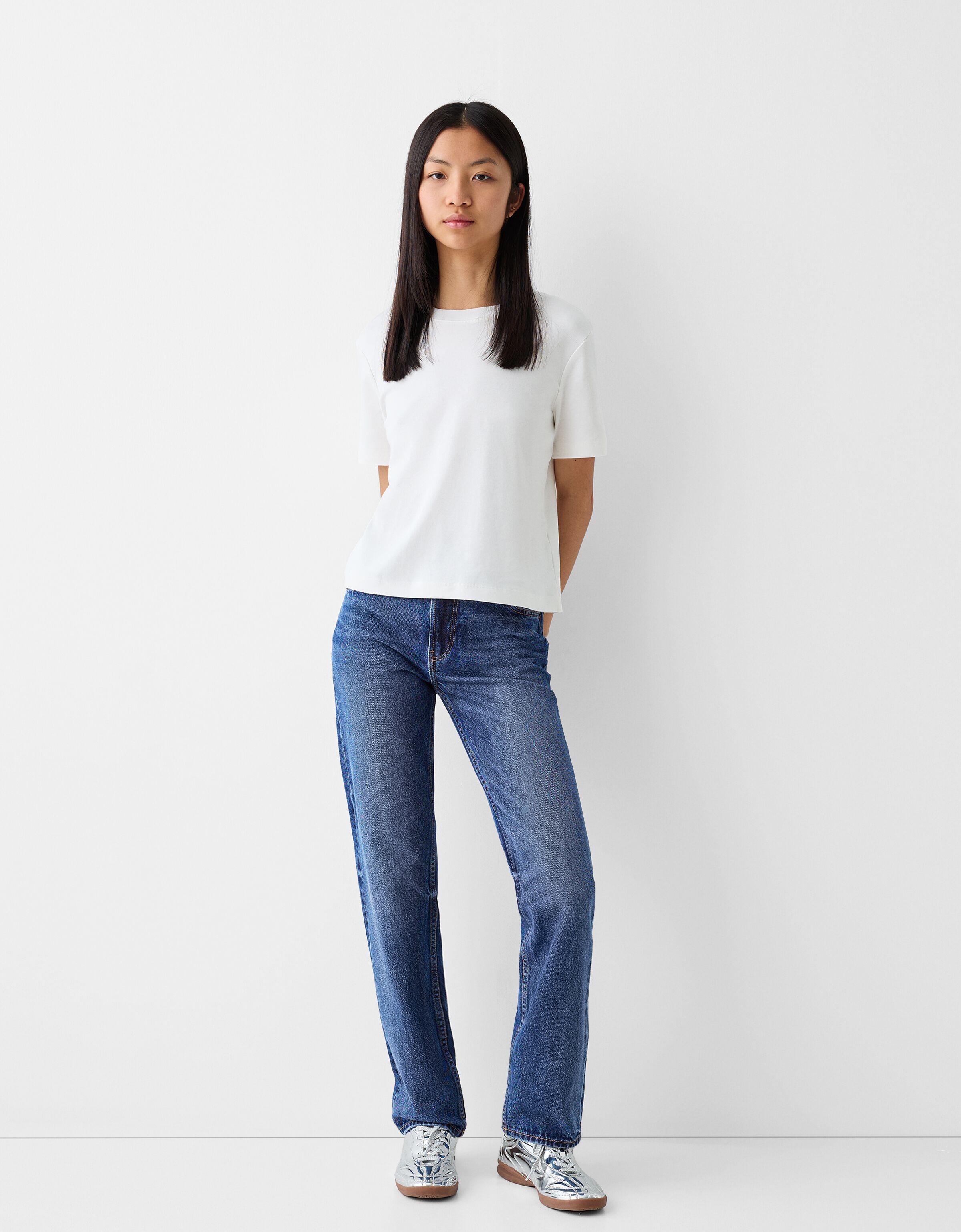 Straight fit jeans Jeans BSK Teen Bershka