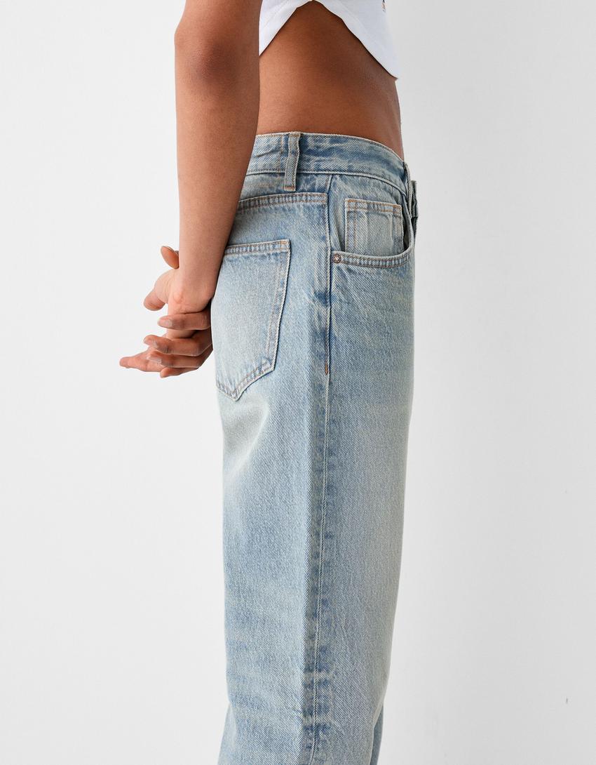 Jeans straight-Azul lavado-5