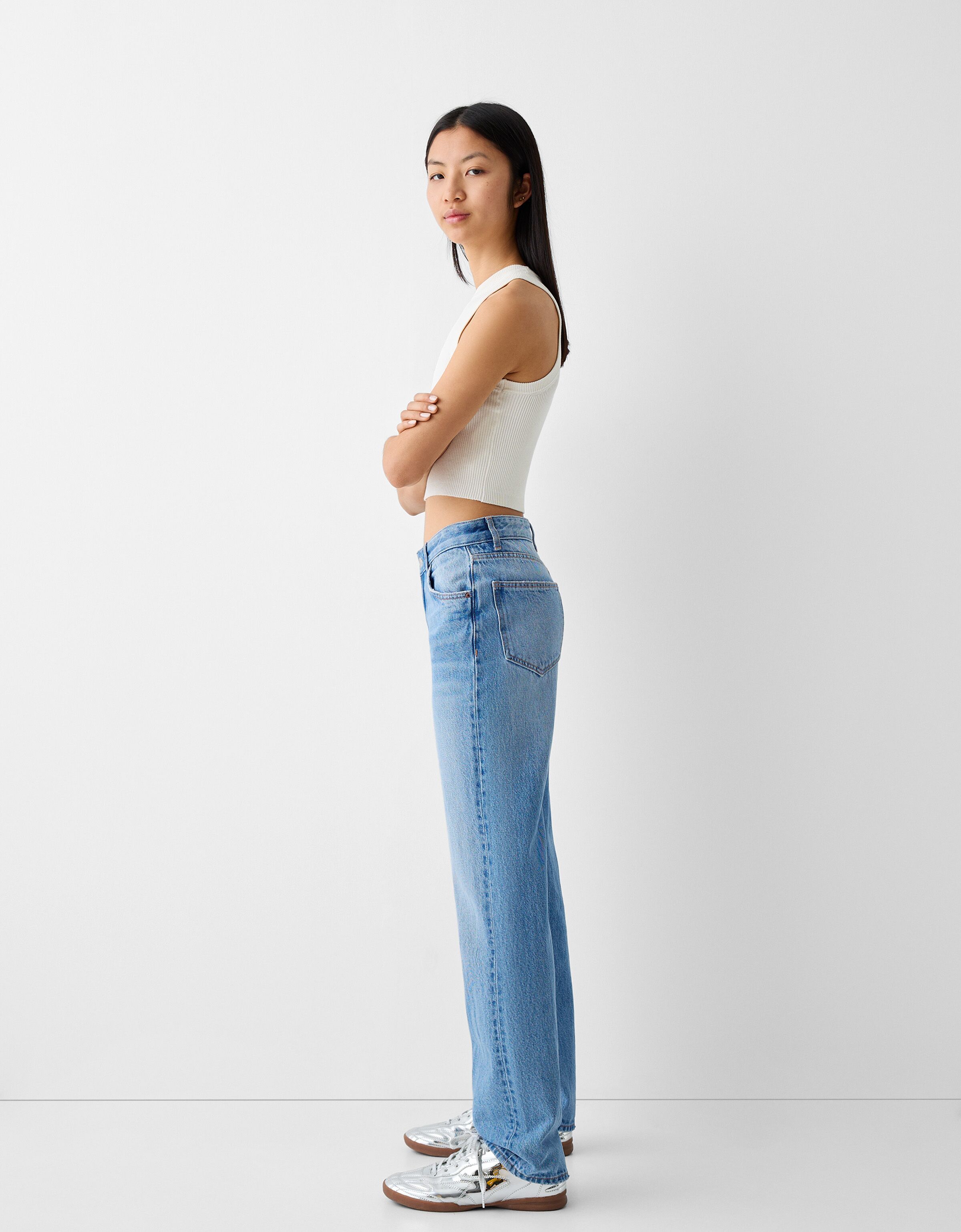Straight cheap jeans bershka